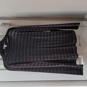 Sheer burgundy and silver glitter top